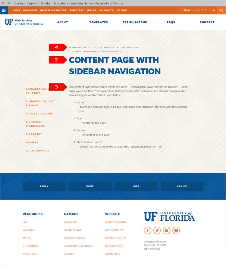Content Page with Sidebar Navigation